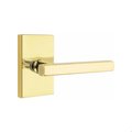 Emtek Freestone Lever Dummy Pair w/Modern Rectangular Rose for 1-1/4 in to 2 in Door Unlacquered Brass 5052FRLUS3NL